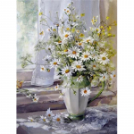 5D Teemantmaal Sirel Tikand P&auml;evalill Mosaiik Karikakra ristpistes Aken Kodukunst Seinakaunistus Full Round 40X50CM