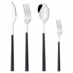 4 tk kullast roostevabast terasest s&ouml;&ouml;giriistade komplekt puidust k&auml;epidemega lauan&otilde;ud l&auml;ikiv nuga kahvel lusikas l&auml;&auml;ne k&ouml;&ouml;gi h&otilde;ben&otilde;ude komplekt a black silver must/h&otilde;be