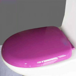 V&auml;rviline WC-poti kate &Uuml;ldine paksendatud &uuml;lemine tualettruumi kate Aeglaselt langev Vanamoodne tualettruumi kate PP kate OUV-t&uuml;&uuml;pi tarvikud U shape lilla