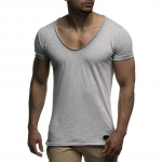 V-kaelusega l&uuml;hikeste varrukatega T-s&auml;rk Slim Muscle vabaaja T-s&auml;rk meestele M