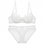 Seksikas kroonlehekujuline &uuml;li&otilde;huke rinnahoidjakomplekt Push-up aluspesu komplekt Tikand rinnahoidja Gather rinnahoidja suures suuruses pitsist pesukomplekt 95D(42D)