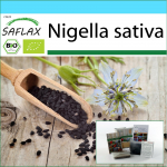 SAFLAX - Kinkekomplekt - Orgaaniline - Mustk&ouml;&ouml;mned - 300 seemet - Koos kinkekarbi, kaardi, etiketi ja potisubstraadiga - Nigella sativa