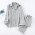 Meeste pidžaamakomplekt s&uuml;gistalvine pikkade varrukatega kootud puuvillane koduriided soojad paksutriibulised ruudulised lihtsad pluss suuruses pidžaamad M