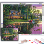 Teemantmaal m&auml;gionn Neli aastaaega Maastik Tikand Ristpiste Strass Kodu Dekoratsioon Full Round 20X30CM