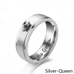 6 mm moodne roostevabast terasest s&otilde;rmus Tema Kuninganna Tema Kuningas Paar H&otilde;bedane Must Kroon Paari Ehted Aastap&auml;eva kingitused S&otilde;brap&auml;eva kingitused Queen - US 8