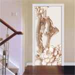 3D kuldsed uksekaunistuskleebised marmorist lihtsad abstraktsed jooned lilled elutoa tapeet Kodukaunistus Magamistoa kunstikleebised 90x200cm(cut 2 pcs)