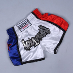 Poksishortsid muay thai v&otilde;itlusriided sinine ja punane t&auml;ht kohandatud muay thai l&uuml;hikesed p&uuml;ksid s