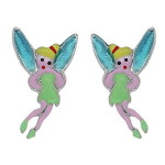 Suzette et Benjamin [R5445] - K&auml;sit&ouml;&ouml;na valmistatud h&otilde;bedast k&otilde;rvar&otilde;ngad 'Tinker Bell' roheline sinine - 10x8 mm roheline