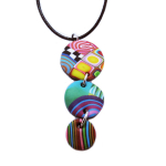 Les Tr&eacute;sors De Lily [R6499] - K&auml;sitsi valmistatud kaelakee 'Columbine & Harlequin' mitmev&auml;rviline h&otilde;be - 45x18 mm mitmev&auml;rviline