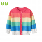 2023. aasta kevad, uued lasteriided, t&uuml;drukute vikerkaarekujuline kootud kampsun ja kardigan mantel 100cm