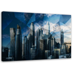 L&otilde;uendiprint Geometric City Blue 60x40 sinine