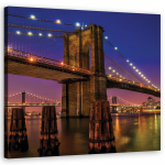 L&otilde;uendiprint New York Brooklyni sild &ouml;&ouml;sel 30x30 oranž