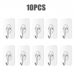 10 tk l&auml;bipaistvat roostevabast terasest tugevat isekleepuvat konksu mitmeotstarbeliseks v&otilde;tmehoidjaks k&ouml;&ouml;gi ja vannitoa ukse seinale Transparent-10PCS