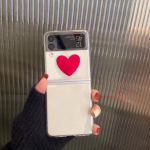 Uus Plush Love Heart k&auml;ev&otilde;ru telefoni&uuml;mbris Samsung Galaxy Zflip 5g jaoks Galaxy Zflip3 Zflip4 kokkupandav korpuse &uuml;mbris for Galaxy Zflip4