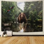 Hobusekunst maastik Gobel&auml;&auml;n Seinaripp Geomeetria Hipi seinavaip Kodu ruumi sisustus Esteetiline kaunistus 90x75cm