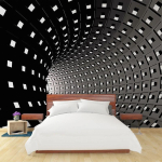 3D-must-valge laiendatud ruum suur seinamaal Moodne mood Magamistuba Elutuba Televiisor Taust Fototapeet Kodukaunistus 200 cm(W) x 140 cm(H) gray