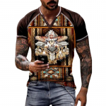 Uus suvine meeste mood T-s&auml;rk Isiksus Skelett M&auml;ngukaardid Tr&uuml;kitud Meeste T-s&auml;rk Top XS pruun