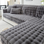 Rabbit pl&uuml;&uuml;s diivanipadi talvepolsterdatud pl&uuml;&uuml;sist padi libisemiskindel nahast diivani kate riidest r&auml;tik 70*150cm hall