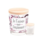 L&otilde;hnastatud klaasist k&uuml;&uuml;nal kirjaga Ma lihtsalt armastan sind