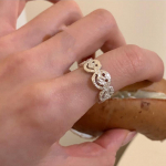 Moodne tsirkoonist s&otilde;rmus Lihtne Y2k naiste t&uuml;drukute armsad reguleeritavad avatud s&otilde;rmused peoehted kingitused 4