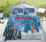 3D voodipesukomplekt j&otilde;ulutekk ja padjap&uuml;&uuml;r, 2 v&otilde;i 3 t&uuml;kki graafilist printimist t&auml;issuuruses pestav mugav voodipesu UK Single 135x200cm