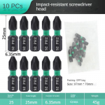 S2 tugeva magnetilise l&ouml;&ouml;giga ristpartii pea elektriline l&ouml;&ouml;gipea elektriline puur p&otilde;rkkruvikeeraja tuulepartii l&ouml;&ouml;kkomplekt 25mm 10pc