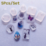 Vedel silikoonvorm DIY vaik ehete valmistamiseks ripats kaelakee 5 tk k&auml;sit&ouml;&ouml; t&ouml;&ouml;riist 5Pcs/Set valge