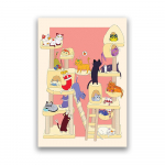 Animal Crossing Cat Tree Plakat Jaapani Anime M&auml;ng Seina Kunst L&otilde;uend Maalimine Lapse Magamistoa Sisustus Pildid Pirnts Kodukaunistus 21X30cm No Frame