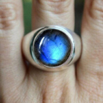 Labradoriit s&otilde;rmus, 925 Sterling h&otilde;be, &uuml;mmargune kalliskivi, k&auml;sitsi valmistatud s&otilde;rmus, unisex s&otilde;rmus, meeste s&otilde;rmus, sinine kivi, aastap&auml;eva kingitus 6