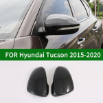 For Hyundai Tucson 2015- car Rearview mirror cover trim,accessories black carbon fibre Side Turn Signal Mirror
