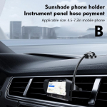 Autotelefoni hoidik 2-IN-1 vabak&auml;ehoidja telefonihoidik armatuurlauale Android Air iPhon Z8H1 jaoks Black-Flexible hose