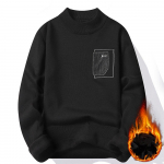 Talvine uued meeste kilpkonnad kampsunid, soojad kaubam&auml;rgiga kootud pulloverid, meeste &uuml;hev&auml;rvilised vabaaja meeste kampsunid, s&uuml;giskudumid M must