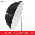 UB-85S 33,5 tolline 165 cm paraboolmust peegeldav vihmavari Studio kerge vihmavari musta h&otilde;bedase hajuti kattekangaga