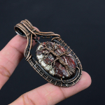 Elupuu p&ouml;&ouml;rane pits-ahhaat v&auml;&auml;riskivi Puhast vasest traati m&auml;hitud k&auml;sitsi valmistatud ripatsehted 2.99 Inches