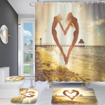 4tk Romantilised roosid seeria du&scaron;ikardinate komplektid vannitoale Libisemiskindlad Vannitoavaibad kaas WC kate Vannimatt pakseneb