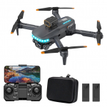 Kaugjuhtimispuldiga droon kaameraga 720P kahe kaameraga takistuste v&auml;ltimine optilise voolu drooni WiFi FPV dual camera-1 battery-black must