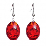 limeimei Vintage ovaalse kujuga kunstmelisest merevaigust rippuvad konksk&otilde;rvar&otilde;ngad naistele, augustamise ehted, kingitus punane