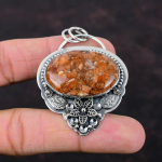 P&auml;ikesekivi ripats K&auml;sit&ouml;&ouml; Boho stiilis ehted 925 sterlingh&otilde;bedast ripats Ehtsa v&auml;&auml;riskiviga ripats Kingitus talle Lilleehted Imeline ripats