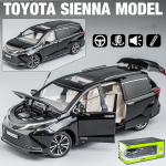 1/24 Scale Sienna MPV Diecast automudeli m&auml;nguasi, tagasit&otilde;mmatav m&auml;nguasi koos heli ja valgusega lastele V&auml;ikelapse poistele T&uuml;drukutele Kingikogu 1/24- 21x8x7.4 cm must