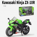 1/12 Scale WELLY 2010 Kawasaki Ninja ZX-10R sulamist mootorratta mudel survevalu metallist m&auml;nguasjas&otilde;idukid Suure simulatsiooniga kollektsioon lastele kingitused 1/12-17.6x7.5x10cm must