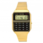 Casio Vintage digitaalne kalkulaator kullatoonis roostevabast terasest kvarts CA-500WEG-1A meeste k&auml;ekell must