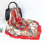 Kvaliteetsed luksuslikud siidist sallid peapael Sallid kaelasall naistele kett siidist sall naiste dekoratiivne sall 90*90cm punane