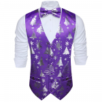 Barry.Wang Meeste Vest Vest Kikilips Hanr&auml;tik Mansetin&ouml;&ouml;bid Jacquard kootud siidist pulma tutvumispeo komplekt 2XL