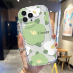 Cream Wave kaarjas silikoonist l&auml;ikiv pehme &uuml;mbris, stiilne lilleline tr&uuml;kitud korpusega mobiiltelefoni tagakaas iPhone'ile Samsung Xiaomi iPhone 6