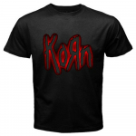 Korn Metal Rock Band Red Logo Must Unisex T-s&auml;rk S