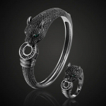Zlxgirl ehted Jet Cubic Zircon Leopard Animal Pruudi k&auml;ev&otilde;ru Ehted Euroopa Disain Vask K&auml;ev&otilde;ru Naiste suurus K&auml;ev&otilde;ru ja k&auml;ev&otilde;ru Gun Black ring 9
