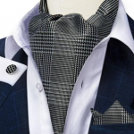 Meeste Ascot Silk Cravat Blue Paisley Tie taskur&auml;tik mansetin&ouml;&ouml;bid pidulik pidu LDAS2044