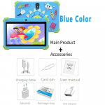 BDF 5G WiFi K1 tahvelarvuti 7 tolli lastele lastele tahvelarvuti Android 9.0 tahvelarvuti arvuti 32 GB kena kujundus &Otilde;ppiv meelelahutuskingitus lastele Standard sinine