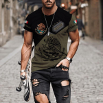 Mehhiko Kolju Graafiline Meeste T-s&auml;rgid Meestele 3D-tr&uuml;kiga Suvised Topid L&uuml;hikeste Varrukatega O-kaelusega Mood Vabaaja &Uuml;lisuured T-s&auml;rgid Unisex 2XL