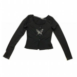 Gooti stiilis Butterfly Print T-s&auml;rk Grunge Fairycore Hollow Out Crop Tops Jaapani Harajuku &otilde;huke Ts&auml;rk Y2k Esteetika Tume S must